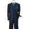 Extrema Navy Plaid With Sky Blue Windowpanes Super 140's Wool Vested Suit HA00141